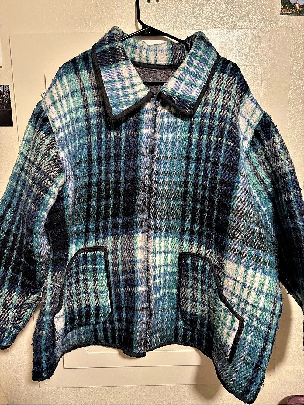 Plaid Jacket in Blue & Green
